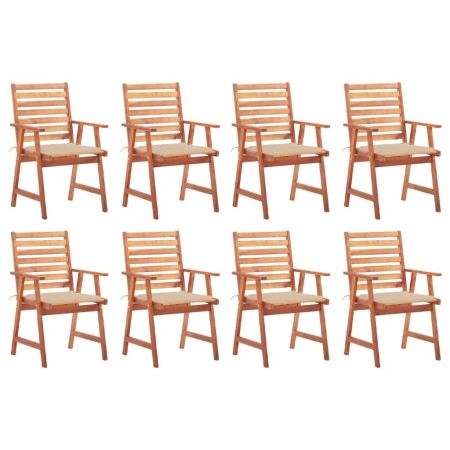Sillas comedor de jardín y cojines 8 uds madera maciza acacia de vidaXL, Sillas de jardín - Ref: Foro24-3078377, Precio: 587,...