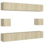 Juego de muebles de salón 6 piezas roble Sonoma de vidaXL, Muebles TV - Ref: Foro24-3078999, Precio: 201,39 €, Descuento: %