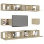 Juego de muebles de salón 6 piezas roble Sonoma de vidaXL, Muebles TV - Ref: Foro24-3078999, Precio: 201,39 €, Descuento: %