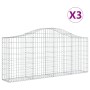 Cestas de gaviones 3 uds forma de arco hierro 200x30x80/100 cm de vidaXL, Maceteros y jardineras - Ref: Foro24-3145410, Preci...