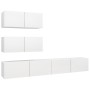 Set de muebles de salón TV 4 piezas madera de ingeniería blanco de vidaXL, Muebles TV - Ref: Foro24-3078711, Precio: 200,91 €...