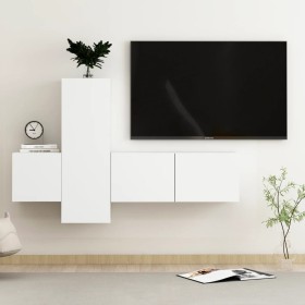 Set de muebles de salón TV 3 piezas madera de ingeniería blanco de vidaXL, Muebles TV - Ref: Foro24-3078654, Precio: 121,90 €...