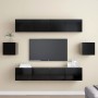 Set de muebles de salón TV 6 piezas madera ingeniería negro de vidaXL, Muebles TV - Ref: Foro24-3078788, Precio: 210,38 €, De...
