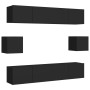 Set de muebles de salón TV 6 piezas madera ingeniería negro de vidaXL, Muebles TV - Ref: Foro24-3078788, Precio: 210,38 €, De...
