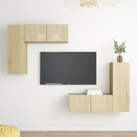 Juego de muebles de salón 4 piezas roble Sonoma de vidaXL, Muebles TV - Ref: Foro24-3079004, Precio: 167,85 €, Descuento: %