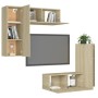 Juego de muebles de salón 4 piezas roble Sonoma de vidaXL, Muebles TV - Ref: Foro24-3079004, Precio: 167,85 €, Descuento: %