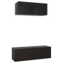 Set de muebles de salón TV 2 pzas madera de ingeniería negro de vidaXL, Muebles TV - Ref: Foro24-3078807, Precio: 110,10 €, D...
