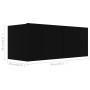 Set de muebles de salón TV 2 pzas madera de ingeniería negro de vidaXL, Muebles TV - Ref: Foro24-3078807, Precio: 110,10 €, D...