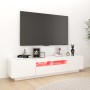 Mueble para TV con luces LED blanco 180x35x40 cm en Muebles TV | Comprar online en Foru.es