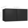 Set de muebles de salón TV 3 piezas madera ingeniería negro de vidaXL, Muebles TV - Ref: Foro24-3078759, Precio: 114,93 €, De...