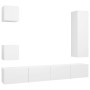 Set de muebles de salón TV 5 piezas madera de ingeniería blanco de vidaXL, Muebles TV - Ref: Foro24-3078697, Precio: 203,62 €...