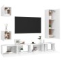 Set de muebles de salón TV 5 piezas madera de ingeniería blanco de vidaXL, Muebles TV - Ref: Foro24-3078697, Precio: 203,62 €...