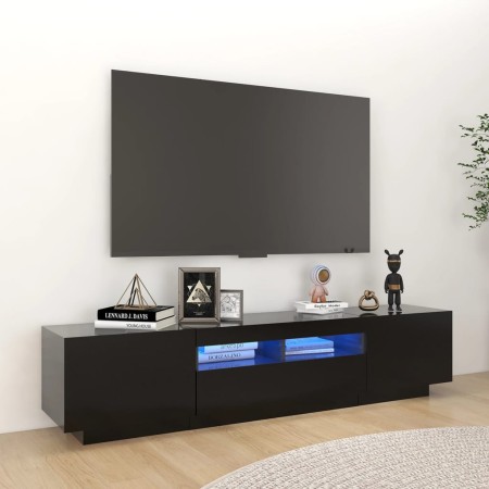 Mueble para TV con luces LED negro 180x35x40 cm en Muebles TV | Comprar online en Foru.es