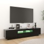 Mueble para TV con luces LED negro 180x35x40 cm en Muebles TV | Comprar online en Foru.es