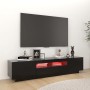Mueble para TV con luces LED negro 180x35x40 cm en Muebles TV | Comprar online en Foru.es