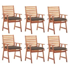 Sillas comedor de jardín y cojines 6 uds madera maciza acacia de vidaXL, Sillas de jardín - Ref: Foro24-3078370, Precio: 404,...