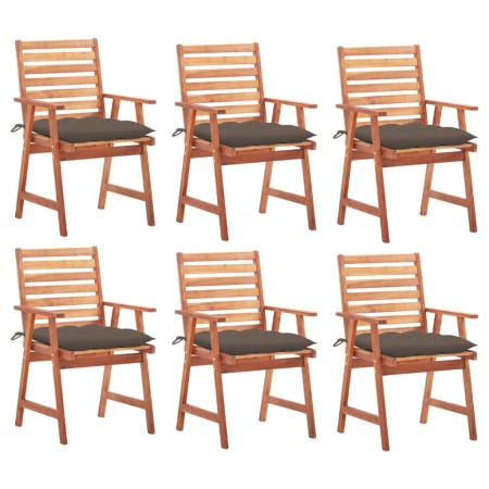 Sillas comedor de jardín y cojines 6 uds madera maciza acacia de vidaXL, Sillas de jardín - Ref: Foro24-3078370, Precio: 433,...