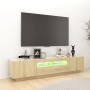 Armario TV con luces LED color roble Sonoma 180x35x40 cm en Muebles TV | Comprar online en Foru.es