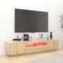 Armario TV con luces LED color roble Sonoma 180x35x40 cm en Muebles TV | Comprar online en Foru.es