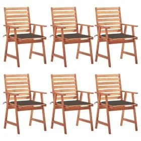 Sillas comedor de jardín y cojines 6 uds madera maciza acacia de vidaXL, Sillas de jardín - Ref: Foro24-3078355, Precio: 405,...