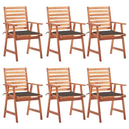 Sillas comedor de jardín y cojines 6 uds madera maciza acacia de vidaXL, Sillas de jardín - Ref: Foro24-3078355, Precio: 434,...