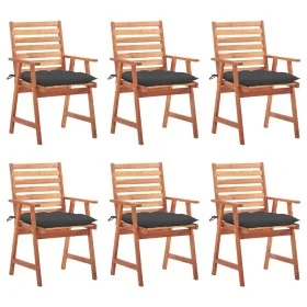 Sillas comedor de jardín y cojines 6 uds madera maciza acacia de vidaXL, Sillas de jardín - Ref: Foro24-3078362, Precio: 405,...