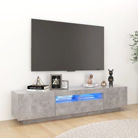 Mueble para TV con luces LED gris hormigón 180x35x40 cm en Muebles TV | Comprar online en Foru.es