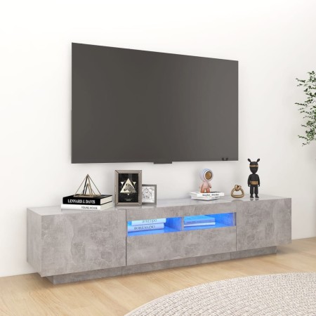 Mueble para TV con luces LED gris hormigón 180x35x40 cm en Muebles TV | Comprar online en Foru.es
