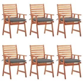 Sillas comedor de jardín y cojines 6 uds madera maciza acacia de vidaXL, Sillas de jardín - Ref: Foro24-3078363, Precio: 397,...