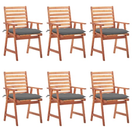 Sillas comedor de jardín y cojines 6 uds madera maciza acacia de vidaXL, Sillas de jardín - Ref: Foro24-3078363, Precio: 435,...