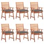 Sillas comedor de jardín y cojines 6 uds madera maciza acacia de vidaXL, Sillas de jardín - Ref: Foro24-3078363, Precio: 435,...