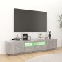 Mueble para TV con luces LED gris hormigón 180x35x40 cm en Muebles TV | Comprar online en Foru.es