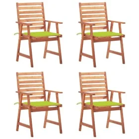 Sillas comedor de jardín y cojines 4 uds madera maciza acacia de vidaXL, Sillas de jardín - Ref: Foro24-3078331, Precio: 297,...