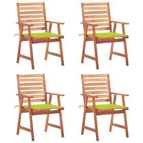 Sillas comedor de jardín y cojines 4 uds madera maciza acacia de vidaXL, Sillas de jardín - Ref: Foro24-3078331, Precio: 309,...