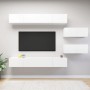 Set de muebles de salón TV 6 piezas madera de ingeniería blanco de vidaXL, Muebles TV - Ref: Foro24-3078728, Precio: 309,12 €...