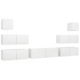 Set de muebles de salón TV 7 piezas madera de ingeniería blanco de vidaXL, Muebles TV - Ref: Foro24-3078713, Precio: 279,44 €...