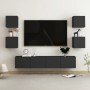 Set de muebles de salón TV 6 pzas madera de ingeniería negro de vidaXL, Muebles TV - Ref: Foro24-3078767, Precio: 172,76 €, D...