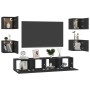 Set de muebles de salón TV 6 pzas madera de ingeniería negro de vidaXL, Muebles TV - Ref: Foro24-3078767, Precio: 172,76 €, D...