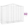 Cestas de gaviones 2 uds forma de arco hierro 200x50x140/160 cm de vidaXL, Maceteros y jardineras - Ref: Foro24-3145682, Prec...