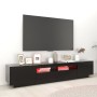 Mueble para TV con luces LED negro 200x35x40 cm en Muebles TV | Comprar online en Foru.es