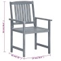 Sillas de jardín 8 unidades madera maciza de teca gris de vidaXL, Sillas de jardín - Ref: Foro24-3078206, Precio: 487,53 €, D...