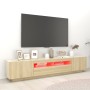 Armario TV con luces LED color roble Sonoma 200x35x40 cm en Muebles TV | Comprar online en Foru.es