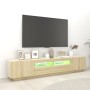 Armario TV con luces LED color roble Sonoma 200x35x40 cm en Muebles TV | Comprar online en Foru.es