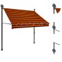 Toldo manual retráctil con LED naranja y marrón 200 cm en Toldos | Comprar online en Foru.es
