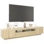 Armario TV con luces LED color roble Sonoma 200x35x40 cm en Muebles TV | Comprar online en Foru.es