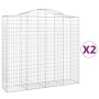 Cestas de gaviones 2 uds forma de arco hierro 200x50x180/200 cm de vidaXL, Maceteros y jardineras - Ref: Foro24-3145724, Prec...