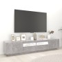 Mueble para TV con luces LED gris hormigón 200x35x40 cm en Muebles TV | Comprar online en Foru.es