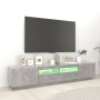 Mueble para TV con luces LED gris hormigón 200x35x40 cm en Muebles TV | Comprar online en Foru.es