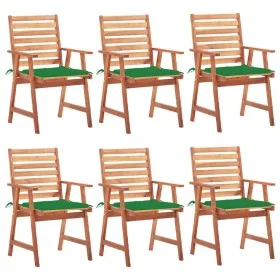 Sillas comedor de jardín y cojines 6 uds madera maciza acacia de vidaXL, Sillas de jardín - Ref: Foro24-3078352, Precio: 390,...