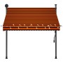 Toldo manual retráctil con LED naranja y marrón 200 cm en Toldos | Comprar online en Foru.es